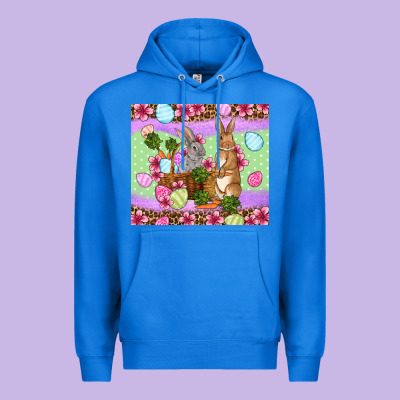 Easter Eggs Bunnys Basket Premium Hoodie Designed By Oliviacreatesart