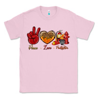 Bubblegum Pink Peace Love Firefighter Classic Tee - BundleAndBundleShop