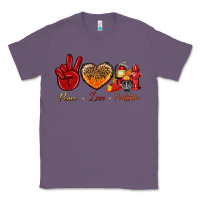 Lavender Peace Love Firefighter Classic Tee - BundleAndBundleShop