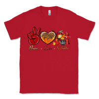 Red Peace Love Firefighter Classic Tee - BundleAndBundleShop