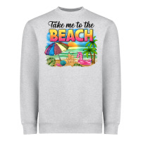 Heather Grey take me to the beach Heavyweight Sweatshirt - NancyCooperArtShop