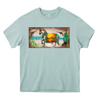 Arona western howdy cowboy horse sunset weapon cactus leopard  license plate Heavy Core Tee - BarkalooDesign