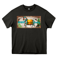 Asphalt western howdy cowboy horse sunset weapon cactus leopard  license plate Heavy Core Tee - BarkalooDesign