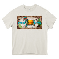 Cream western howdy cowboy horse sunset weapon cactus leopard  license plate Heavy Core Tee - BarkalooDesign