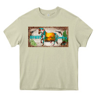 Mossy western howdy cowboy horse sunset weapon cactus leopard  license plate Heavy Core Tee - BarkalooDesign