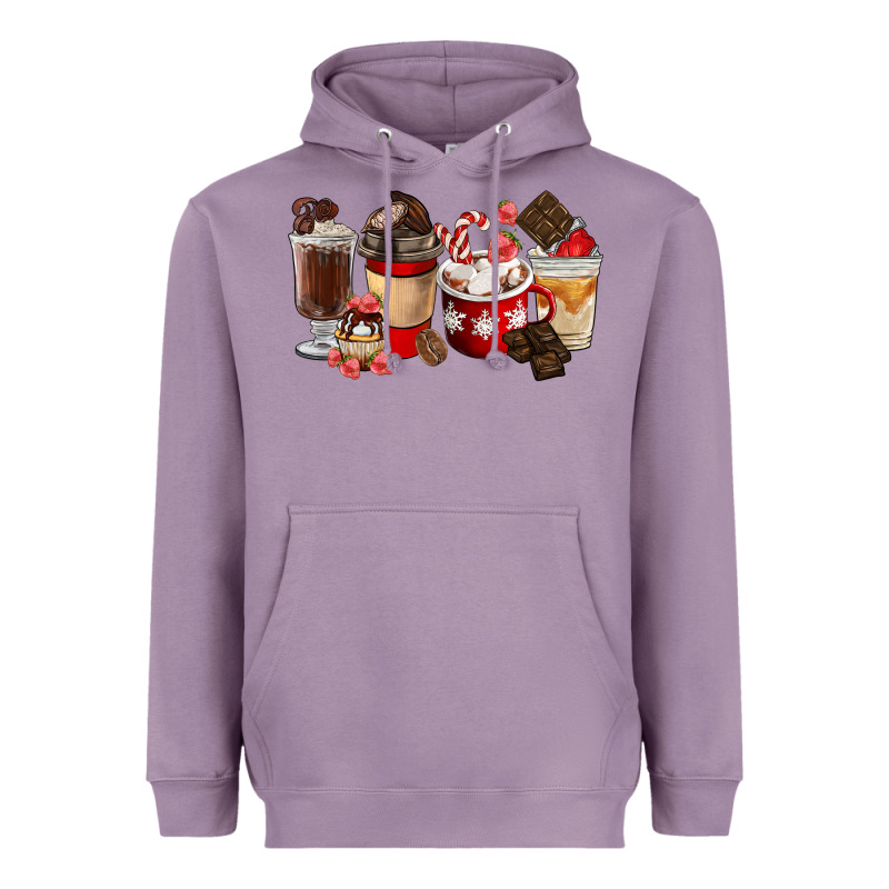 Chocolate Love Coffee Cups Heavyweight Hoodie by FaDigitalArtStudio | Teevron