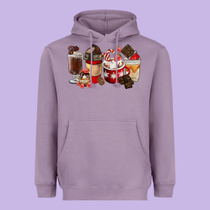 Chocolate Love Coffee Cups Heavyweight Hoodie Designed By Fadigitalartstudio
