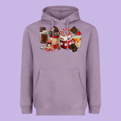Chocolate Love Coffee Cups Heavyweight Hoodie Designed By Fadigitalartstudio