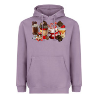 Lavender Chocolate Love Coffee Cups Heavyweight Hoodie - FaDigitalArtStudio