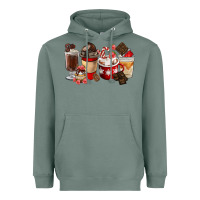 Sage Chocolate Love Coffee Cups Heavyweight Hoodie - FaDigitalArtStudio