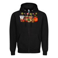 Black christmas cup cakes coffee cups Zipper Hoodie - CowGirlArtShop
