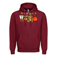 Burgundy christmas cup cakes coffee cups Zipper Hoodie - CowGirlArtShop