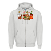Dove Grey christmas cup cakes coffee cups Zipper Hoodie - CowGirlArtShop