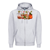 Heather Grey christmas cup cakes coffee cups Zipper Hoodie - CowGirlArtShop