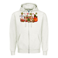 Oatmeal Heather christmas cup cakes coffee cups Zipper Hoodie - CowGirlArtShop