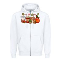 White christmas cup cakes coffee cups Zipper Hoodie - CowGirlArtShop