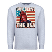 Heather Grey God Bless the USA Premium Sweatshirt - FaDigitalArtStudio