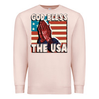 Pale Pink God Bless the USA Premium Sweatshirt - FaDigitalArtStudio
