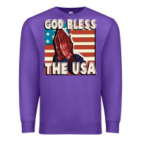 Purple God Bless the USA Premium Sweatshirt - FaDigitalArtStudio