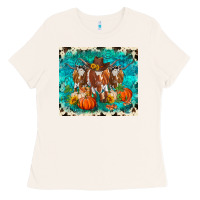 Bone fall longhorn cows Ladies Tee - RanaPortraitStore