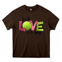 Chocolate Brown for the love of the game tennis Heavy Core Tee - Jasminsmagicworld