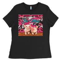 Black be mine valentine's day pigs Ladies Tee - Jasminsmagicworld