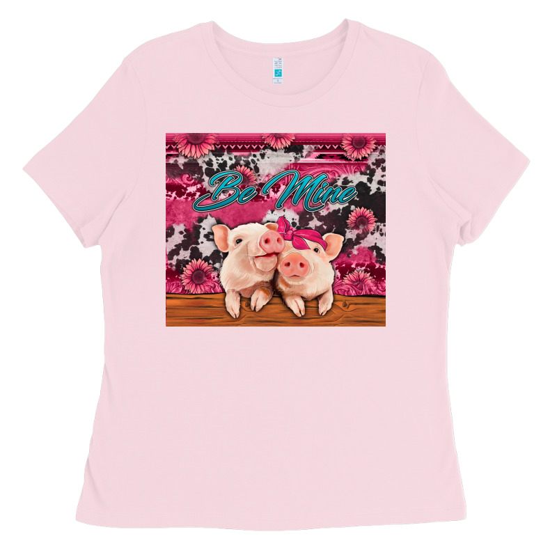 Be Mine Valentine's Day Pigs Ladies Tee by Jasminsmagicworld | Teevron