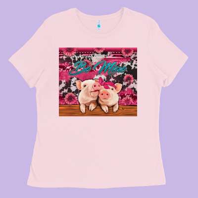 Be Mine Valentine's Day Pigs Ladies Tee Designed By Jasminsmagicworld