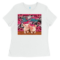 White be mine valentine's day pigs Ladies Tee - Jasminsmagicworld