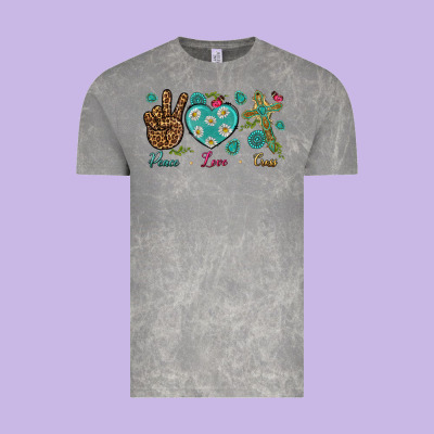 Peace Love Cross Vintage Tee Designed By Bundleandbundleshop