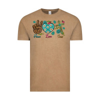 Vintage Coffee Peace Love Cross Vintage Tee - BundleAndBundleShop