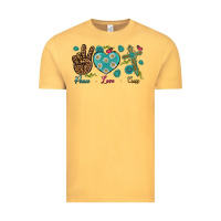 Vintage Mustard Peace Love Cross Vintage Tee - BundleAndBundleShop
