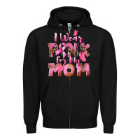 Black i wear pink for my mom Zipper Hoodie - CowGirlArtShop