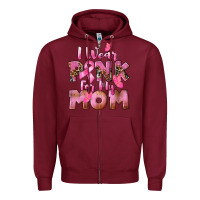 Burgundy i wear pink for my mom Zipper Hoodie - CowGirlArtShop