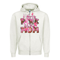 Oatmeal Heather i wear pink for my mom Zipper Hoodie - CowGirlArtShop