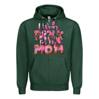 Sports Green i wear pink for my mom Zipper Hoodie - CowGirlArtShop
