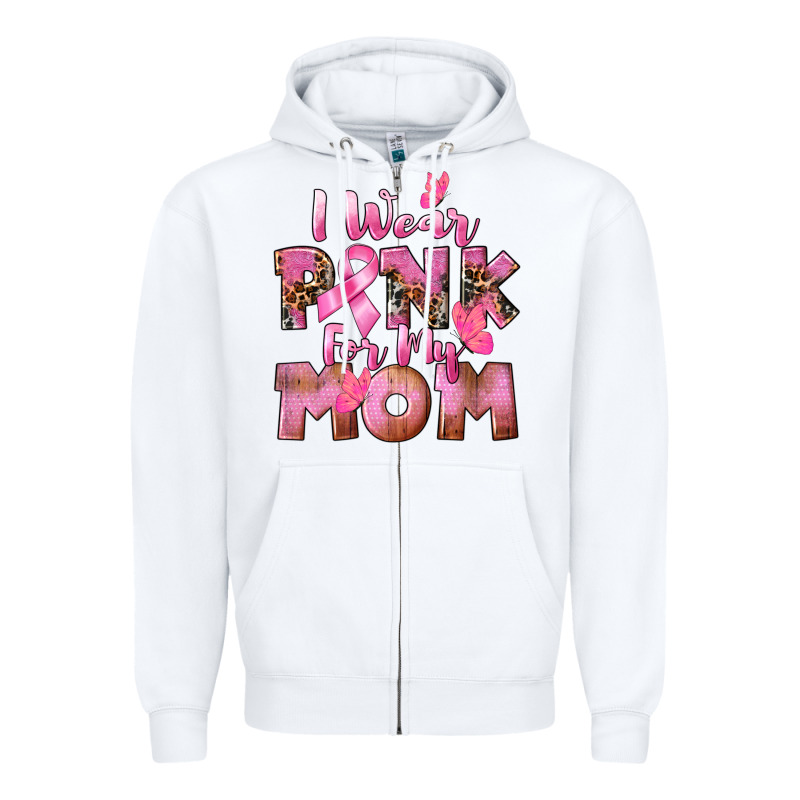 I Wear Pink For My Mom Zipper Hoodie by CowGirlArtShop | Teevron