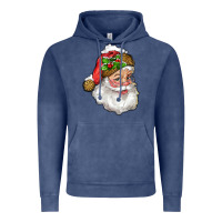 Vintage Denim santa with snow Vintage Hoodie - RanaPortraitStore