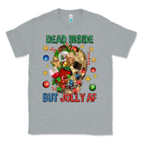 Heather Grey Dead Inside But Jolly Af Classic Tee - BundleAndBundleShop