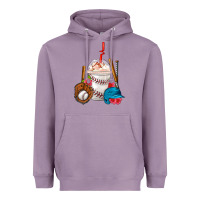 Lavender Baseball Frappe Coffee Heavyweight Hoodie - FaDigitalArtStudio