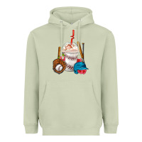 Matcha Baseball Frappe Coffee Heavyweight Hoodie - FaDigitalArtStudio