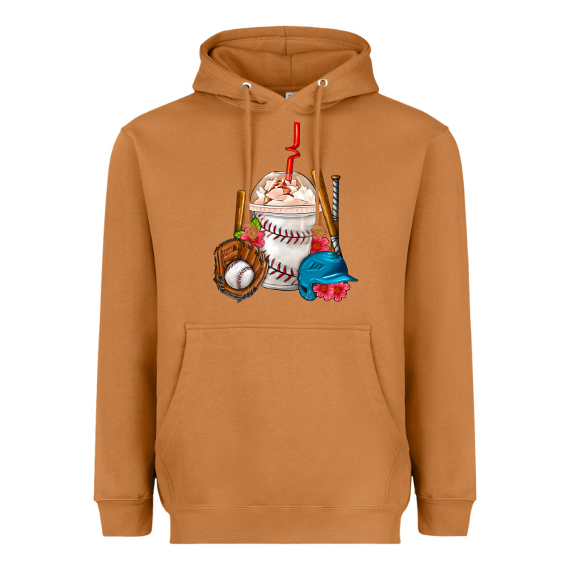 Baseball Frappe Coffee Heavyweight Hoodie by FaDigitalArtStudio | Teevron