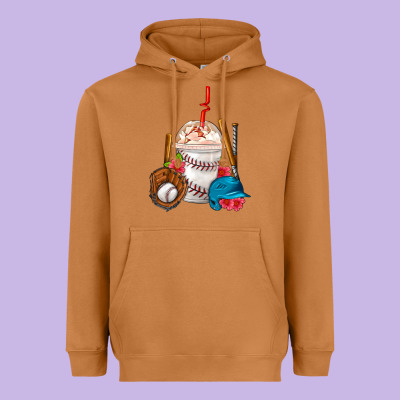 Baseball Frappe Coffee Heavyweight Hoodie Designed By Fadigitalartstudio