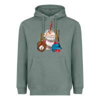 Sage Baseball Frappe Coffee Heavyweight Hoodie - FaDigitalArtStudio