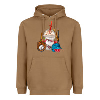 Toasted Coconut Baseball Frappe Coffee Heavyweight Hoodie - FaDigitalArtStudio