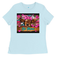 Baby Blue be mine valentine's day cow Ladies Tee - Jasminsmagicworld