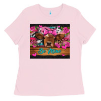Bubblegum Pink be mine valentine's day cow Ladies Tee - Jasminsmagicworld