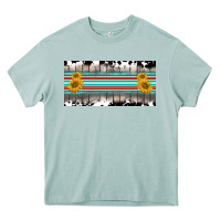 Arona western cowhide serape sunflower mama license plate Heavy Core Tee - BarkalooDesign