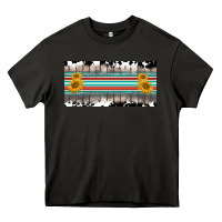 Asphalt western cowhide serape sunflower mama license plate Heavy Core Tee - BarkalooDesign