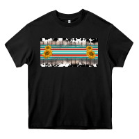 Black western cowhide serape sunflower mama license plate Heavy Core Tee - BarkalooDesign